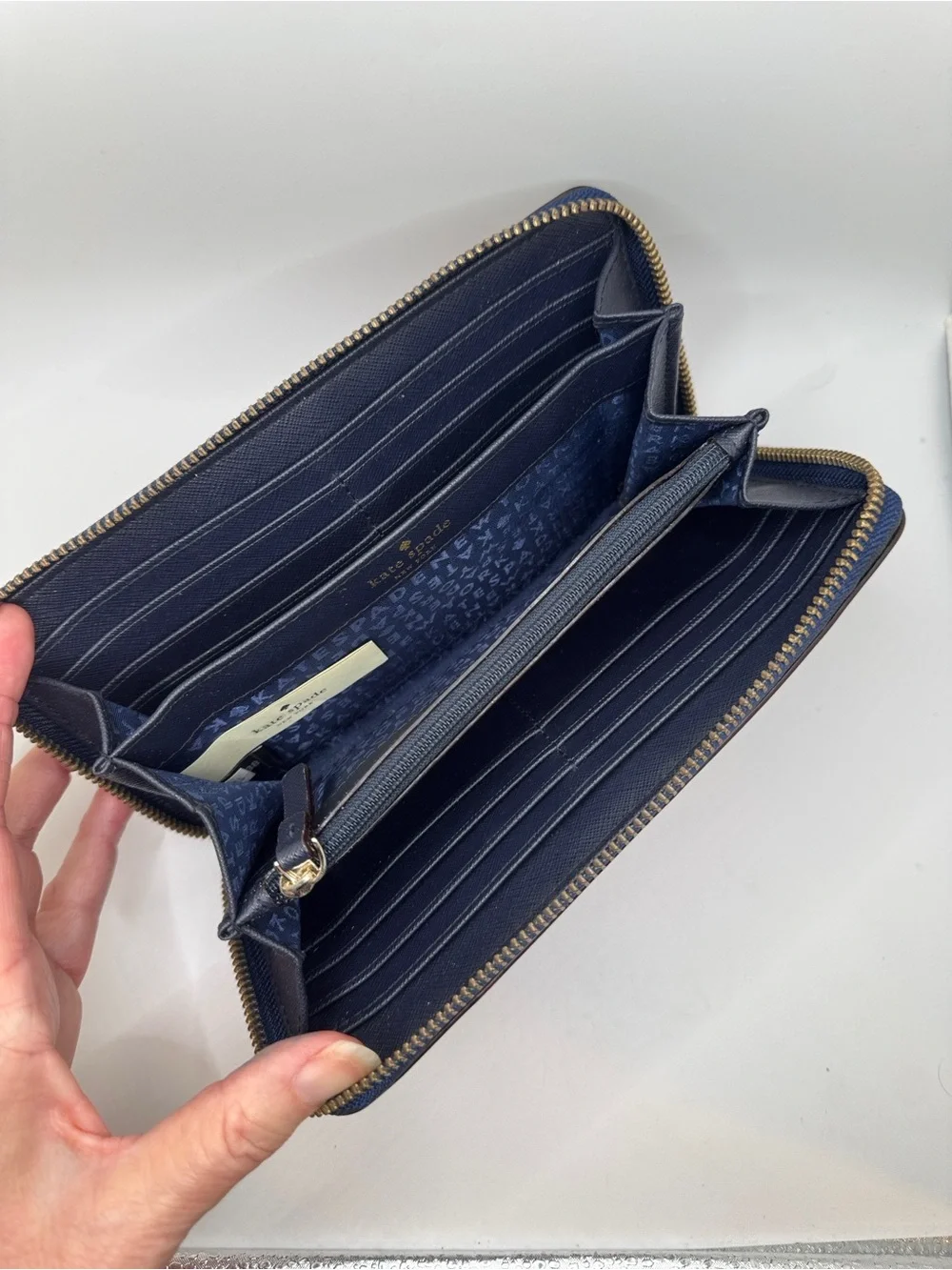 Kate Spade Laurel Way Neda Continental zip around  accordion Striped Wallet